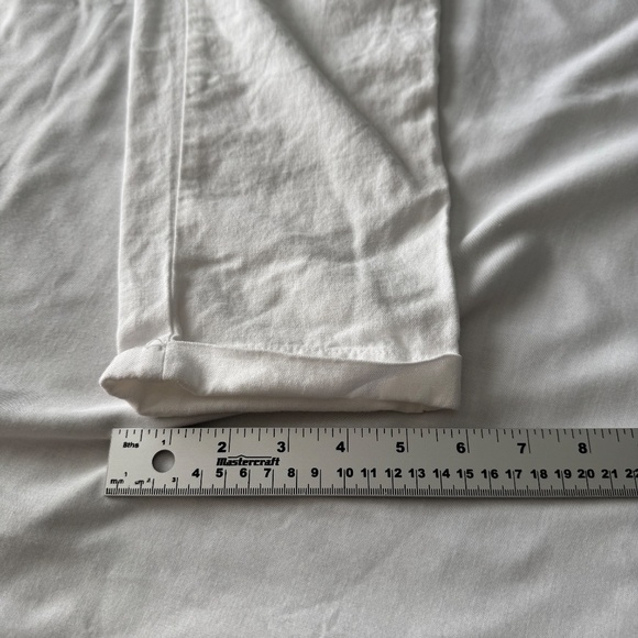 Simply Blessed Women's M Rayon/Linen Pull-On High-Rise Beach Pants White Ankle - Picture 14 of 15